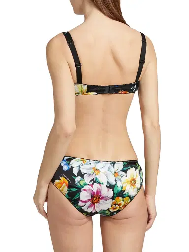 Dolce & Gabbana Women's Balconette Rose Print Bra - Mix Fiori Nero - Size XL | Thumbnail 4 Dolce & Gabbana Women's Balconette Rose Print Bra - Mix Fiori Nero - Size XL | Thumbnail 4