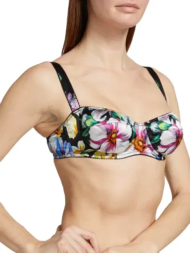 Dolce & Gabbana Women's Balconette Rose Print Bra - Mix Fiori Nero - Size XL | Thumbnail 5 Dolce & Gabbana Women's Balconette Rose Print Bra - Mix Fiori Nero - Size XL | Thumbnail 5
