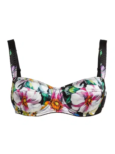 Dolce & Gabbana Women's Balconette Rose Print Bra - Mix Fiori Nero - Size XL | Thumbnail 1 Dolce & Gabbana Women's Balconette Rose Print Bra - Mix Fiori Nero - Size XL | Thumbnail 1