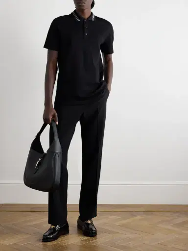 Versace Medusa Embroidered Cotton-Piqué Polo Shirt - Men | Thumbnail 2 Versace Medusa Embroidered Cotton-Piqué Polo Shirt - Men | Thumbnail 2