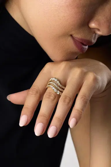 Melissa Kaye Diamond Clara Triple Ring | Thumbnail 2