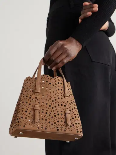 Alaïa Mina 20 Laser-cut Leather Tote | Thumbnail 2 Alaïa Mina 20 Laser-cut Leather Tote | Thumbnail 2