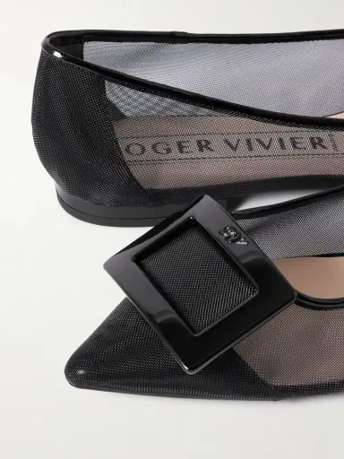 Roger Vivier Gommettine Buckled Mesh Ballet Flats | Thumbnail 4 Roger Vivier Gommettine Buckled Mesh Ballet Flats | Thumbnail 4