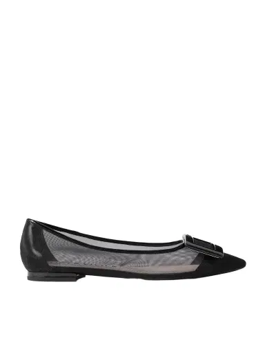 Roger Vivier Gommettine Buckled Mesh Ballet Flats | Thumbnail 1 Roger Vivier Gommettine Buckled Mesh Ballet Flats | Thumbnail 1