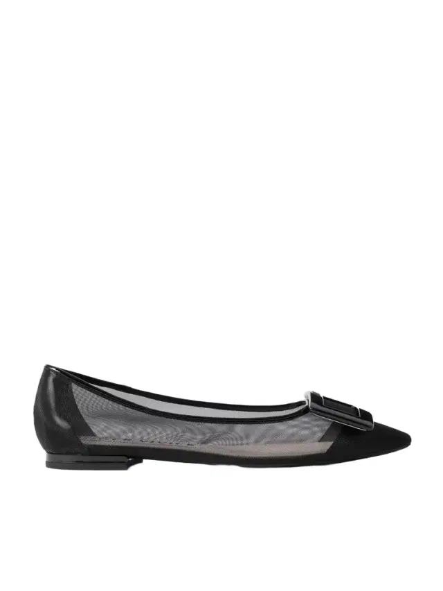 Roger Vivier Gommettine Buckled Mesh Ballet Flats