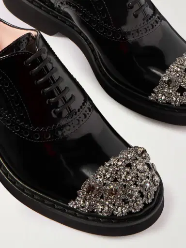 Roger Vivier Viv Rangers Flower Crystal-embellished Patent-leather Loafers | Thumbnail 4 Roger Vivier Viv Rangers Flower Crystal-embellished Patent-leather Loafers | Thumbnail 4