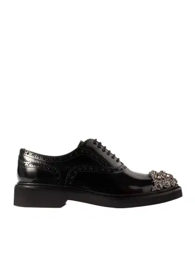Roger Vivier Viv Rangers Flower Crystal-embellished Patent-leather Loafers | Thumbnail 1 Roger Vivier Viv Rangers Flower Crystal-embellished Patent-leather Loafers | Thumbnail 1