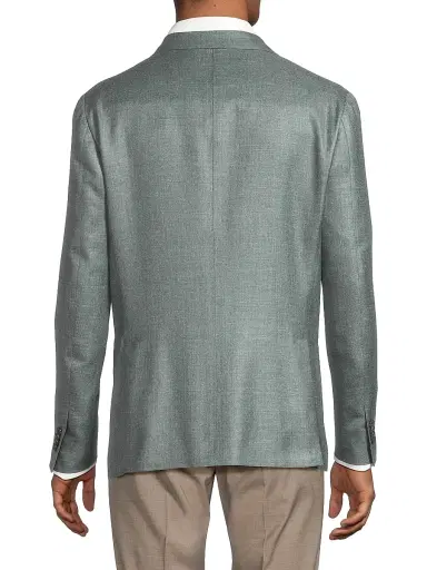 Corneliani Men's Wool-Blend Single-Breasted Blazer - Light Green | Thumbnail 5 Corneliani Men's Wool-Blend Single-Breasted Blazer - Light Green | Thumbnail 5