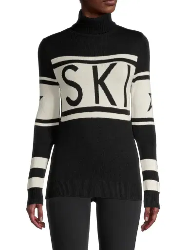 Perfect Moment Women's Wool Turtleneck Ski Sweater - Black | Thumbnail 2 Perfect Moment Women's Wool Turtleneck Ski Sweater - Black | Thumbnail 2