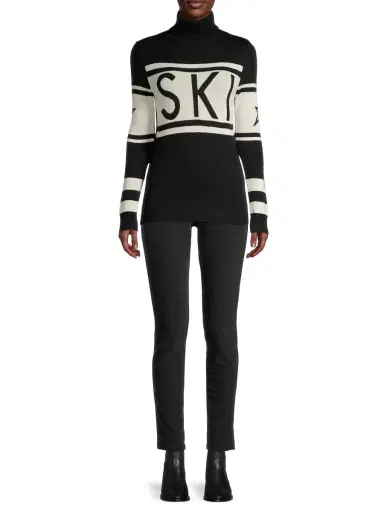 Perfect Moment Women's Wool Turtleneck Ski Sweater - Black | Thumbnail 1 Perfect Moment Women's Wool Turtleneck Ski Sweater - Black | Thumbnail 1