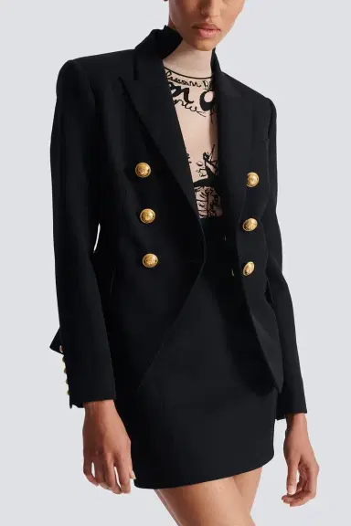 Balmain DOUBLE-BREASTED JACKET - NOIR | Thumbnail 4