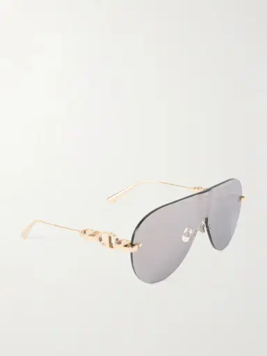 DIOR Eyewear Cd Chain M2u Rimless Aviator-style Gold-tone Sunglasses | Thumbnail 3 DIOR Eyewear Cd Chain M2u Rimless Aviator-style Gold-tone Sunglasses | Thumbnail 3
