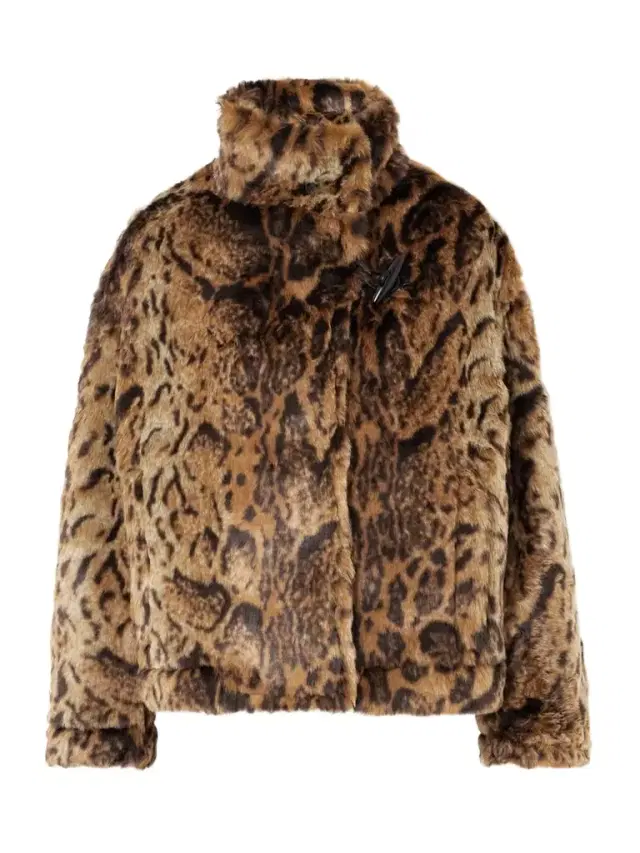 Fernando Leopard-print Plush Fabric Jacket