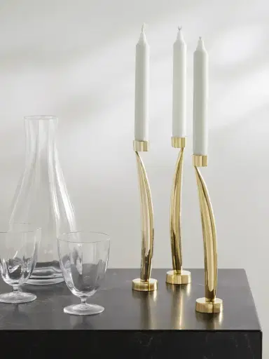 Fourth Street Leaf Set Of Five Gold-tone Brass Candleholders | Thumbnail 2 Fourth Street Leaf Set Of Five Gold-tone Brass Candleholders | Thumbnail 2
