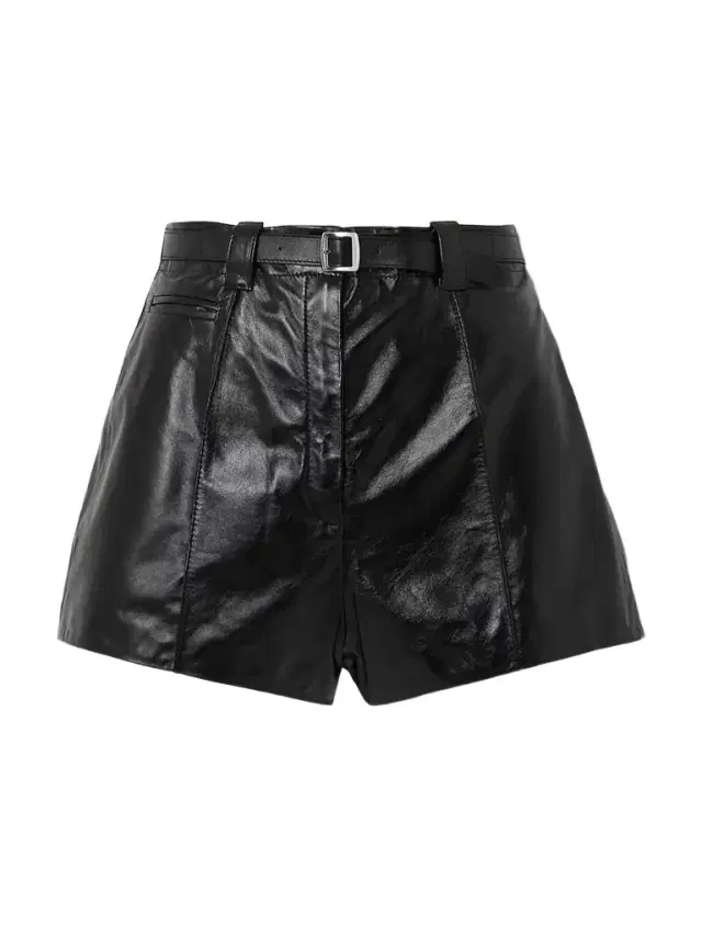 Belted Leather Shorts