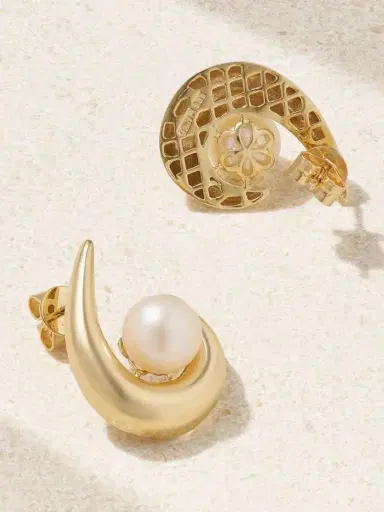Mateo 14-karat Gold Pearl Earrings | Thumbnail 3