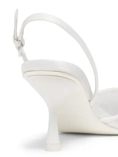 Simkhai Women's Dylan Lace Slingback Pumps - White | Thumbnail 3