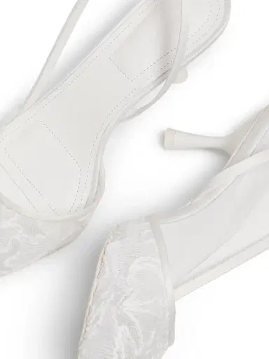 Simkhai Women's Dylan Lace Slingback Pumps - White | Thumbnail 4