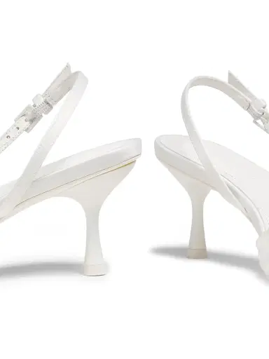 Simkhai Women's Dylan Lace Slingback Pumps - White | Thumbnail 5
