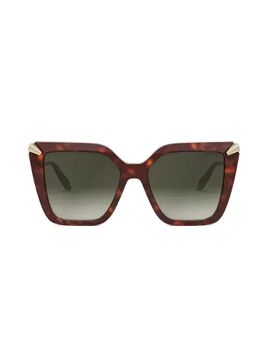 BVLGARI Women's Serpenti 55MM Butterfly Sunglasses - Red Havana Gradient Brown | Thumbnail 2