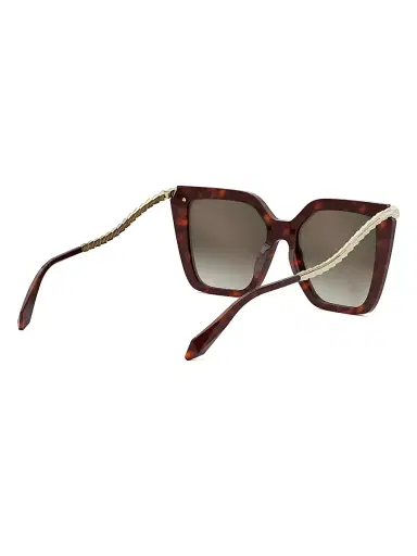BVLGARI Women's Serpenti 55MM Butterfly Sunglasses - Red Havana Gradient Brown | Thumbnail 6
