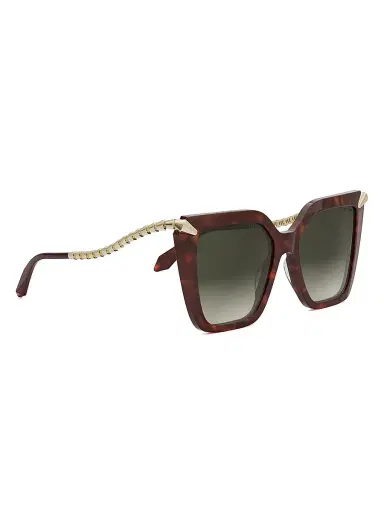 BVLGARI Women's Serpenti 55MM Butterfly Sunglasses - Red Havana Gradient Brown | Thumbnail 7