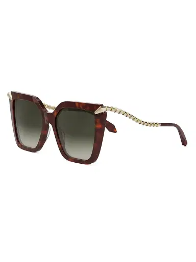 BVLGARI Women's Serpenti 55MM Butterfly Sunglasses - Red Havana Gradient Brown | Thumbnail 1