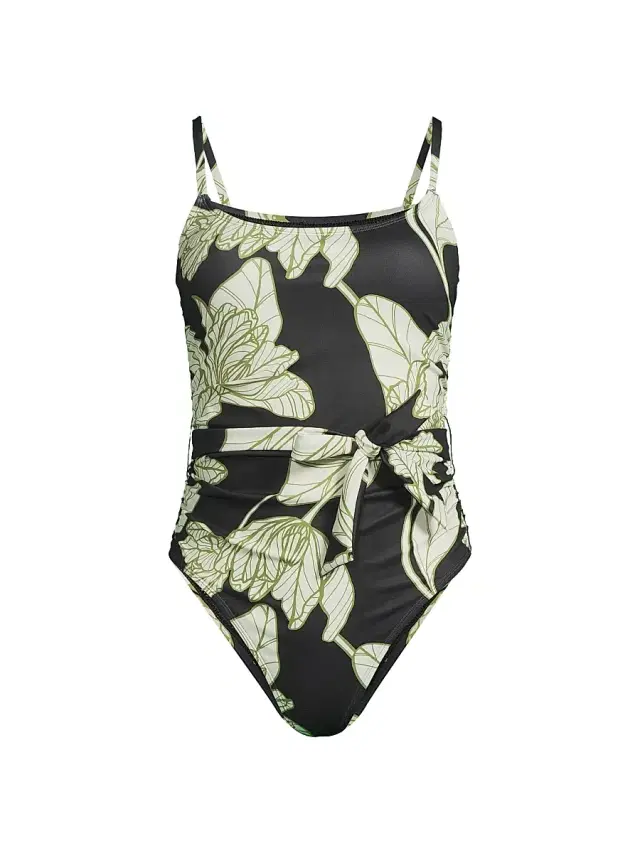 Hutch Women's Zenna One-Piece Swimsuit - Black Dramatic Vining Iris