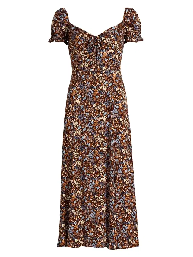 Reformation Women's Shyla Floral Midi-Dress - Morel