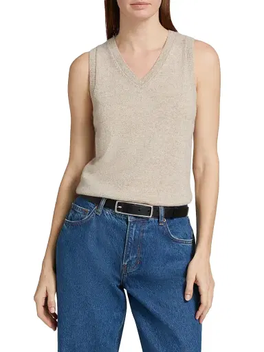Reformation Women's Cashmere-Wool Tank - Barley - Size Medium | Thumbnail 3