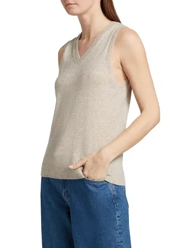 Reformation Women's Cashmere-Wool Tank - Barley - Size Medium | Thumbnail 4