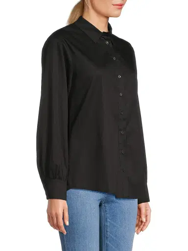 Harshman Women's Franklin Button-Front Shirt - Black | Thumbnail 4