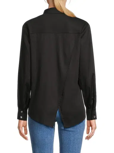 Harshman Women's Franklin Button-Front Shirt - Black | Thumbnail 5