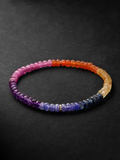 Sydney Evan 14-Karat Gold Multi-Stone Beaded Bracelet - Men | Thumbnail 1 Sydney Evan 14-Karat Gold Multi-Stone Beaded Bracelet - Men | Thumbnail 1