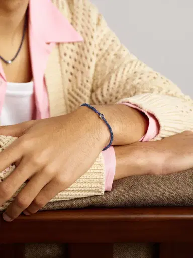 Suzanne Kalan Infinite 18-Karat White Gold Sapphire Beaded Bracelet - Men | Thumbnail 2