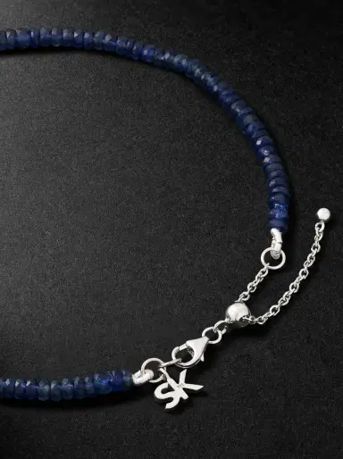 Suzanne Kalan Infinite 18-Karat White Gold Sapphire Beaded Bracelet - Men | Thumbnail 3