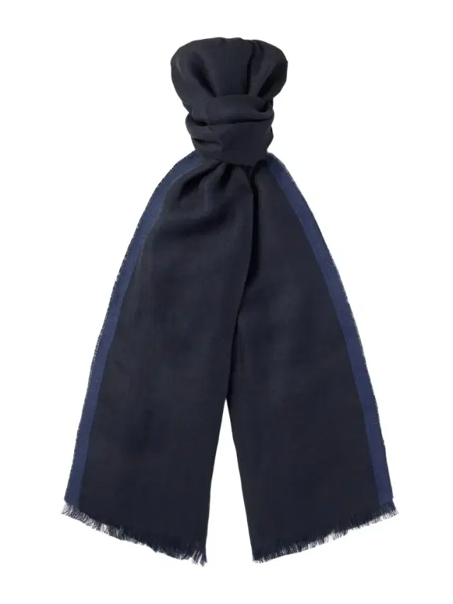 Fringed Striped Linen Scarf - Men