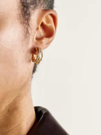 David Yurman Crossover Trio 18-karat Gold Diamond Earrings | Thumbnail 2 David Yurman Crossover Trio 18-karat Gold Diamond Earrings | Thumbnail 2