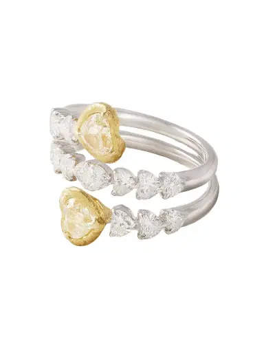 Kamyen Heart 18-karat White And Yellow Gold Diamond Ring | Thumbnail 1 Kamyen Heart 18-karat White And Yellow Gold Diamond Ring | Thumbnail 1