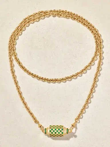Marie Lichtenberg Check Locket 18-karat Gold, Emerald And Diamond Necklace | Thumbnail 4 Marie Lichtenberg Check Locket 18-karat Gold, Emerald And Diamond Necklace | Thumbnail 4