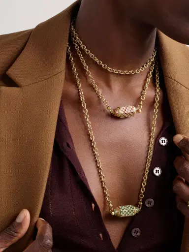 Marie Lichtenberg Check Locket 18-karat Gold, Emerald And Diamond Necklace | Thumbnail 5 Marie Lichtenberg Check Locket 18-karat Gold, Emerald And Diamond Necklace | Thumbnail 5