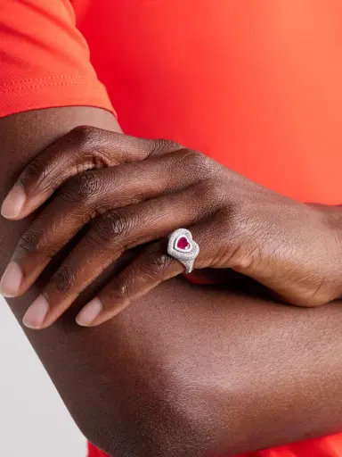 Kamyen Manaal 2.0 18-karat White Gold, Diamond, Ruby And Enamel Ring | Thumbnail 2 Kamyen Manaal 2.0 18-karat White Gold, Diamond, Ruby And Enamel Ring | Thumbnail 2