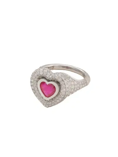 Kamyen Manaal 2.0 18-karat White Gold, Diamond, Ruby And Enamel Ring | Thumbnail 1 Kamyen Manaal 2.0 18-karat White Gold, Diamond, Ruby And Enamel Ring | Thumbnail 1