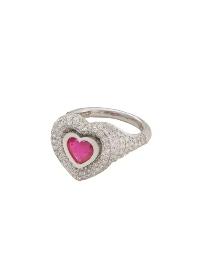 Kamyen Manaal 2.0 18-karat White Gold, Diamond, Ruby And Enamel Ring