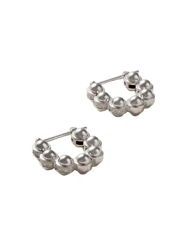 L’Atelier Nawbar The Atom 18-karat White Gold Diamond Hoop Earrings | Thumbnail 1 L’Atelier Nawbar The Atom 18-karat White Gold Diamond Hoop Earrings | Thumbnail 1