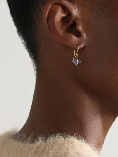 Melissa Joy Manning 14-karat Recycled Gold, Iolite And Herkimer Diamond Earrings | Thumbnail 2 Melissa Joy Manning 14-karat Recycled Gold, Iolite And Herkimer Diamond Earrings | Thumbnail 2