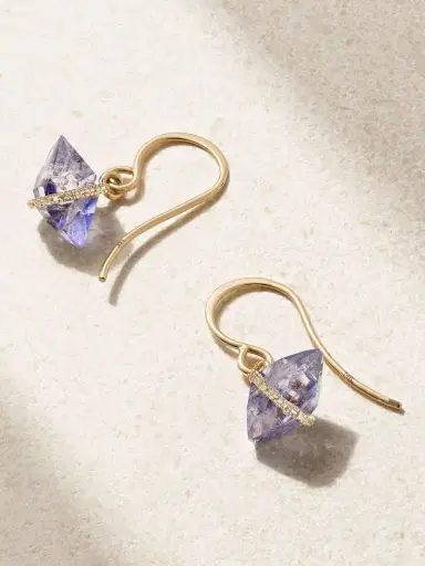 Melissa Joy Manning 14-karat Recycled Gold, Iolite And Herkimer Diamond Earrings | Thumbnail 3 Melissa Joy Manning 14-karat Recycled Gold, Iolite And Herkimer Diamond Earrings | Thumbnail 3
