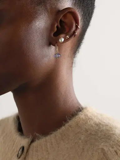 Melissa Joy Manning 14-karat Recycled Gold, Iolite And Herkimer Diamond Earrings | Thumbnail 4 Melissa Joy Manning 14-karat Recycled Gold, Iolite And Herkimer Diamond Earrings | Thumbnail 4