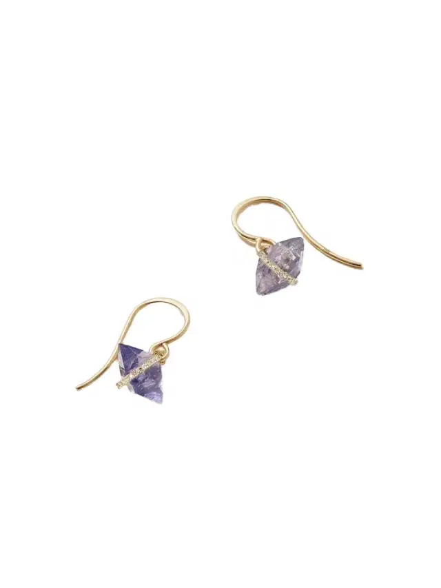 Melissa Joy Manning 14-karat Recycled Gold, Iolite And Herkimer Diamond Earrings