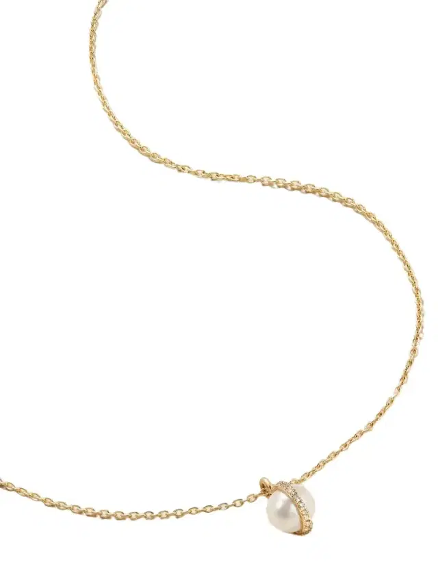14-karat Recycled Gold, Pearl And Diamond Necklace